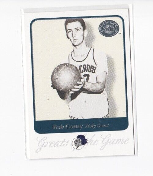 BOB COUSY 2001 FLEER GREATS OF THE GAME CARD-HOUDINI OF THE HARDWOOD SHIPS FREE