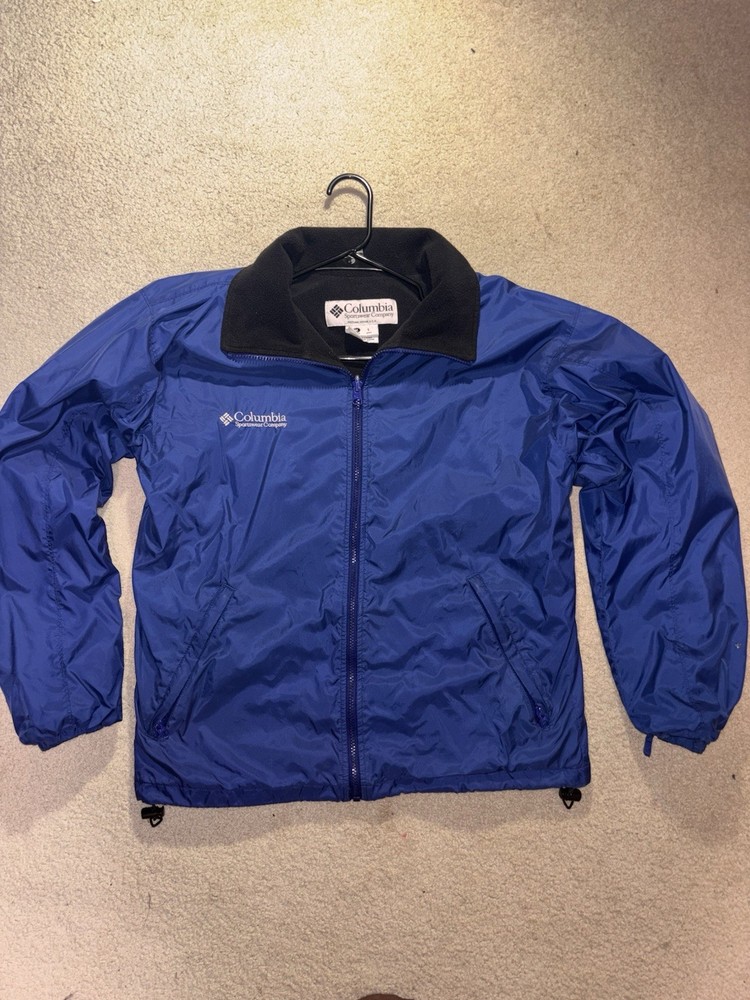 Columbia Men's M Blue Mock Neck Full-Zip Windbreaker Jacket