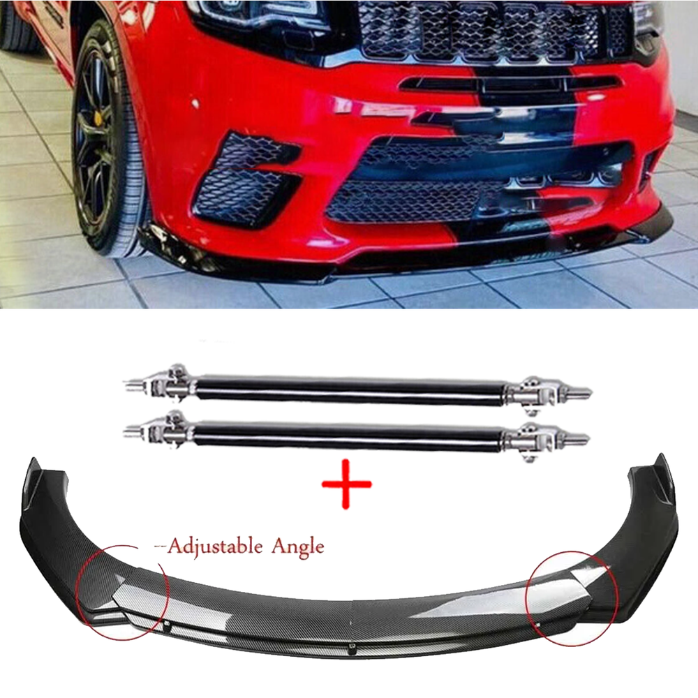 Carbon Fiber Style Front Bumper Lip Chin Spoiler For Jeep Grand Cherokee Body K