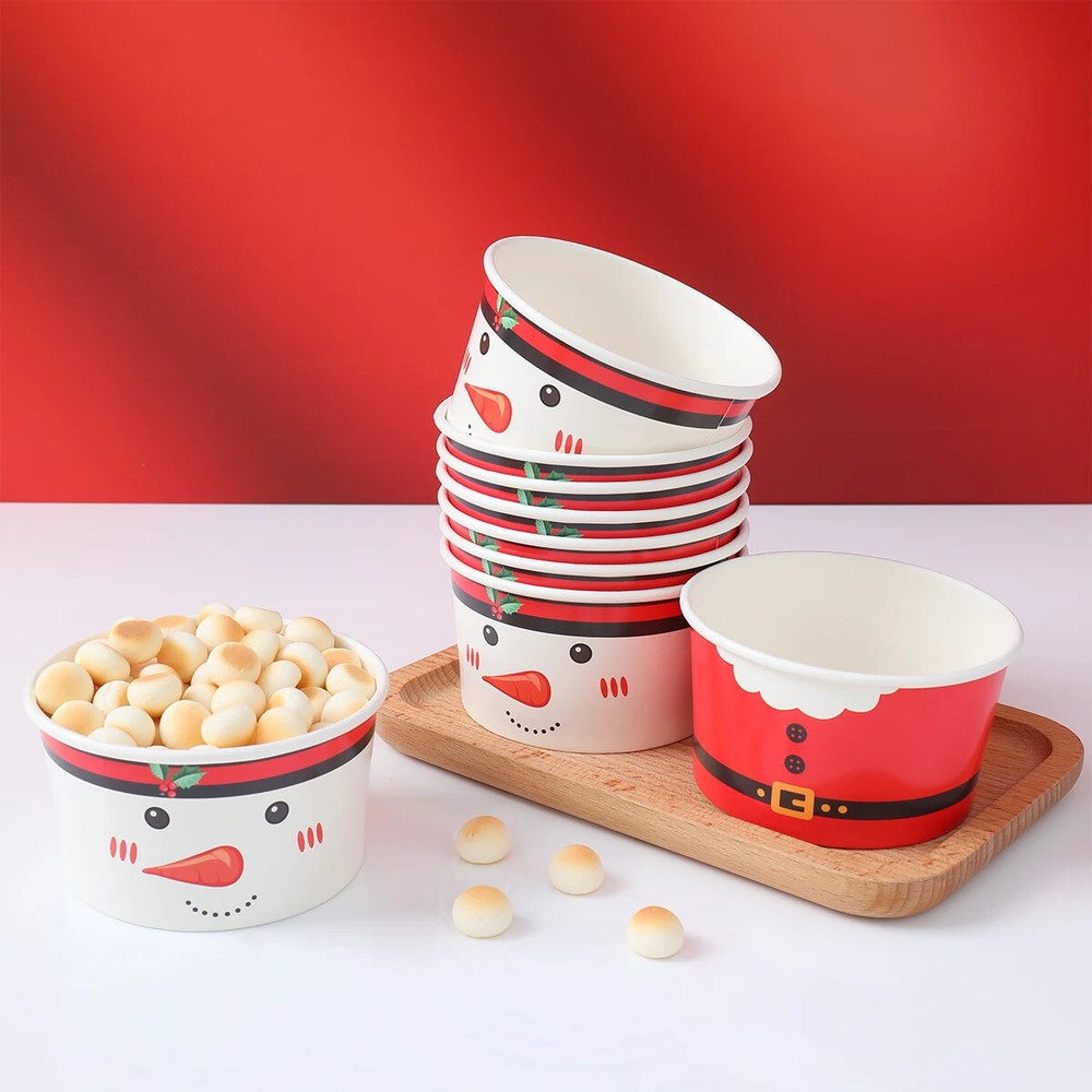 Santa Claus Paper Bowls Xmas Party Decorations Navidad