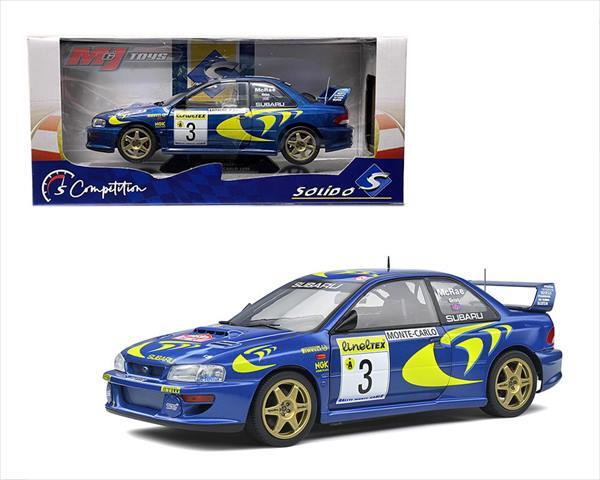 1/18 Solido Mini Car 1998 Impreza 22B Rally 3 Blue Monte 17 Detailed Scale Model
