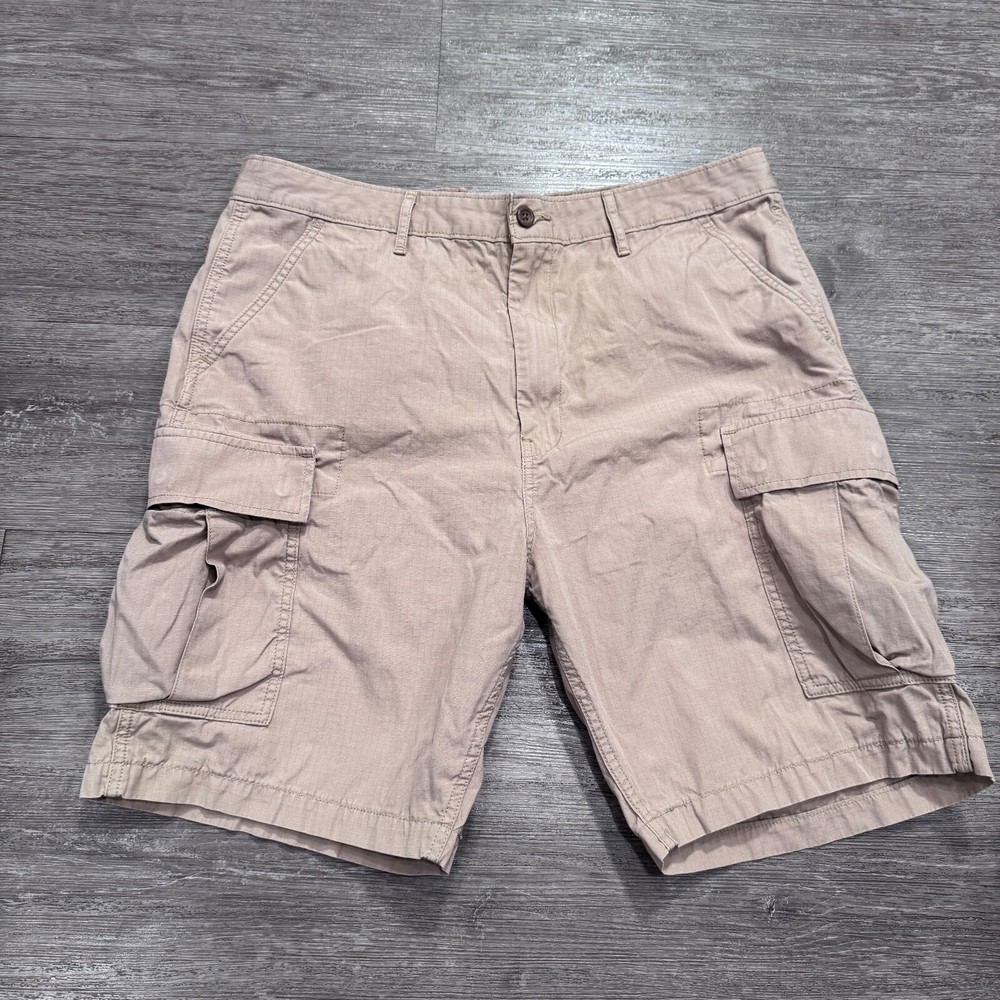 Levis Cargo Shorts Mens 38 Beige Khaki Casual Outdoor Utility Workwear Adult 9
