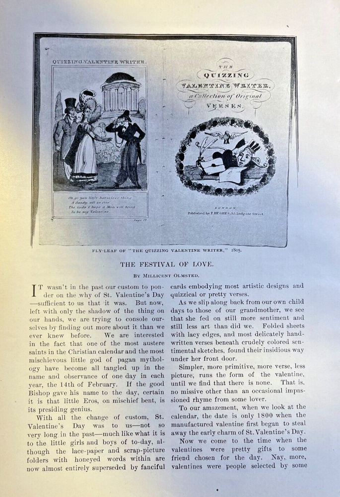 1901 Vintage St Valentine's Day Illustrated Greeting Cards  