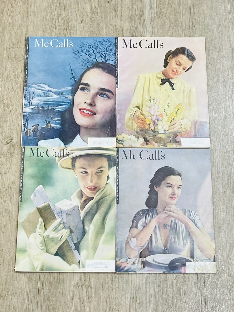 Women's Mccall's Magazines 1940's Vtg Women's Fashion & News Dec, Jan, Mar, Nov