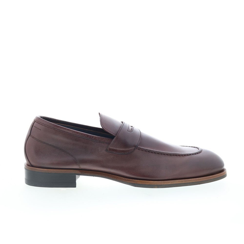 Di Bianco Brera Mens Brown Leather Slip On Loafers & Slip Ons Penny Shoes