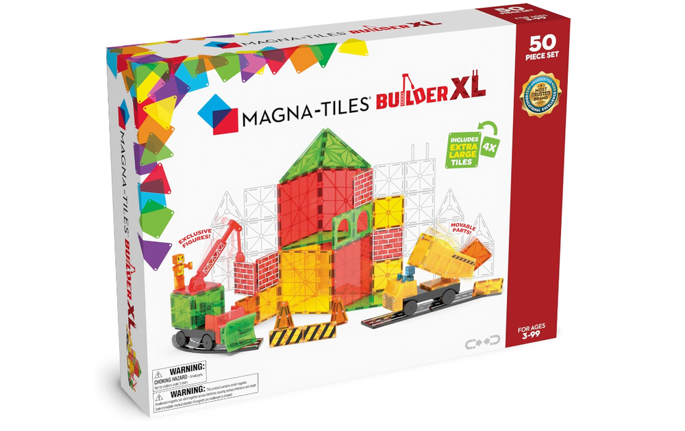MAGNA-TILES Builder XL 50-Piece Magnetic Construction Set with Free Shipping  