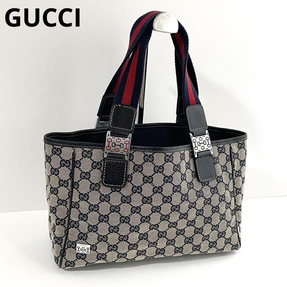 Excellent Condition GUCCI GG Canvas Leather Tote Handbag