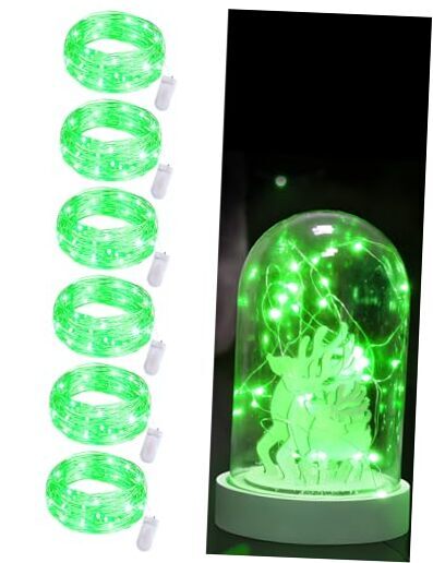 Fairy Lights Battery Operated，6-Pack LED String Lights Waterproof 6-Packs Green