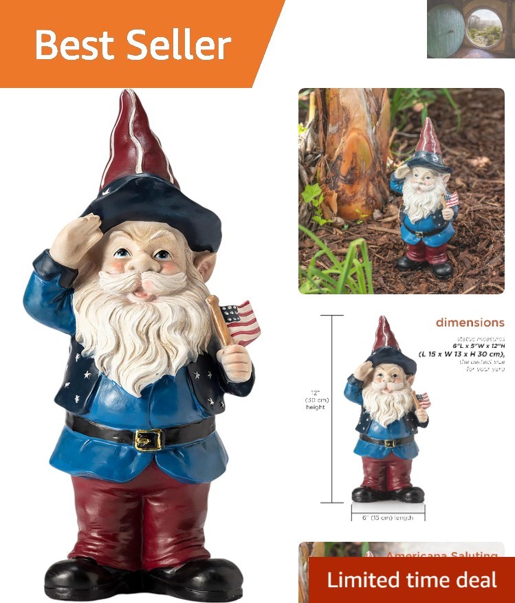 Colorful 12-Inch Weatherproof Outdoor Gnome Garden Statue