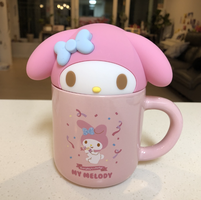 Sanrio My Melody Kuromi Hello Kitty Cinamoroll Party Face Mug Cup Set