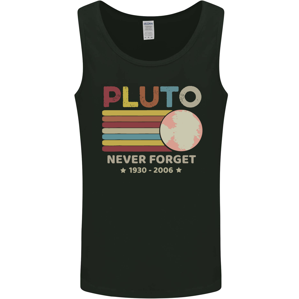 Pluto Never Forget Space Astronomy Planet Mens Vest Tank Top