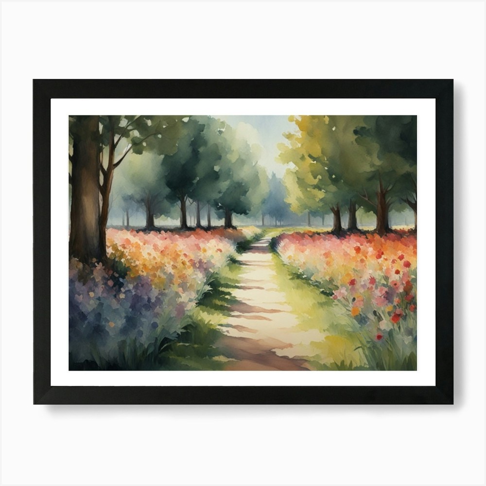 Path In The Woods 2 Art Print Framed Wall Art Poster Canvas Print Picture