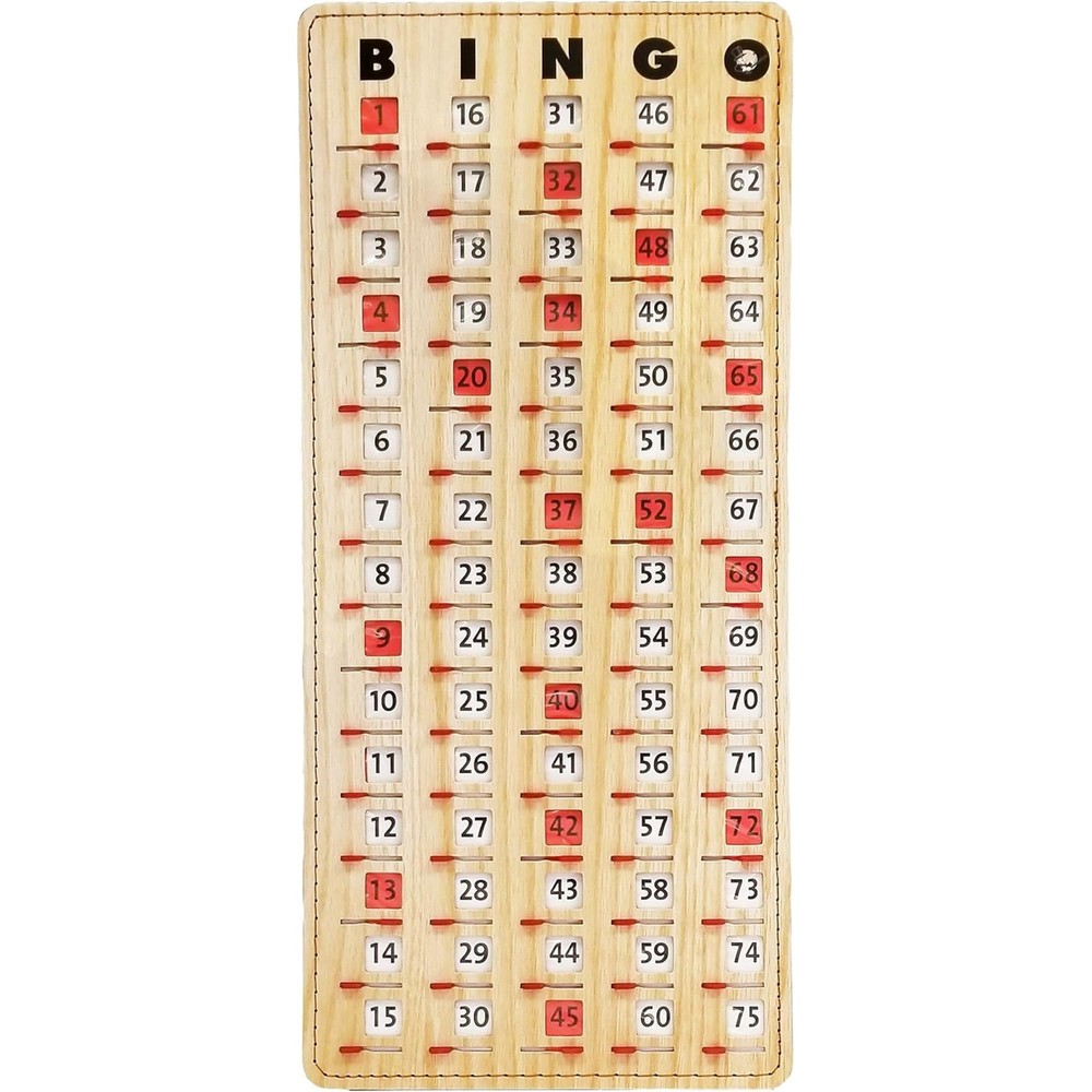 Jam-Proof Finger Tip Master Bingo Card with Sliding Windows Large Cardboard C...
