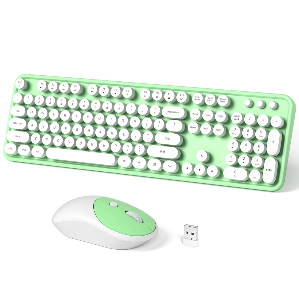 Compact Wireless Keyboard and Mouse Combo with 104 Full-Sized Typewriter Keys