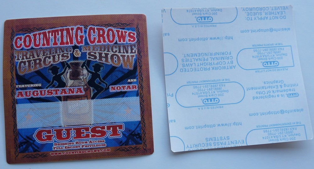 Counting Crows 2010 Brown Guest Concert Tour Backstage Pass D19