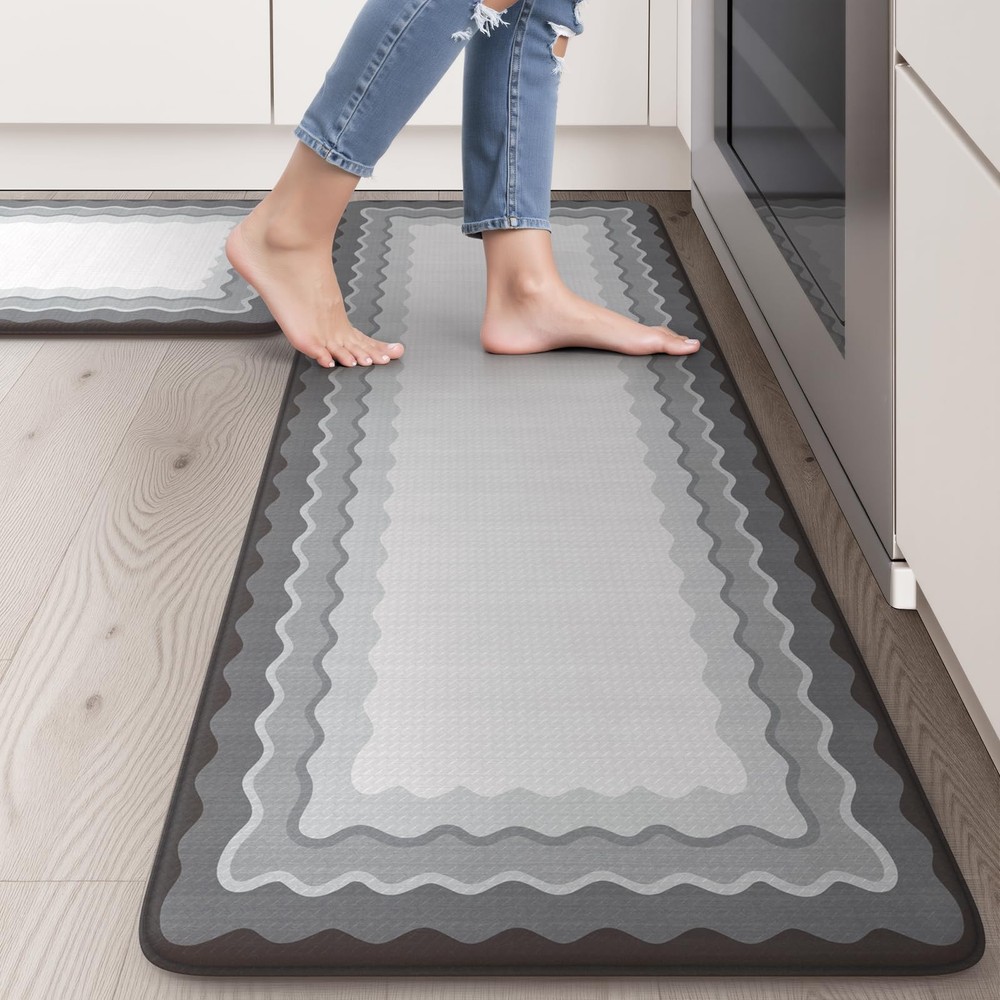 Anti Fatigue Mats for Kitchen Floor, Cushioned Kitchen Mats for Floor Non Sli...