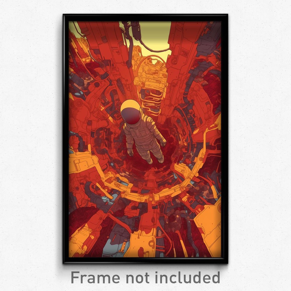 Psychedelic Retro Film Poster with Complex Wire Frame Hollow Design