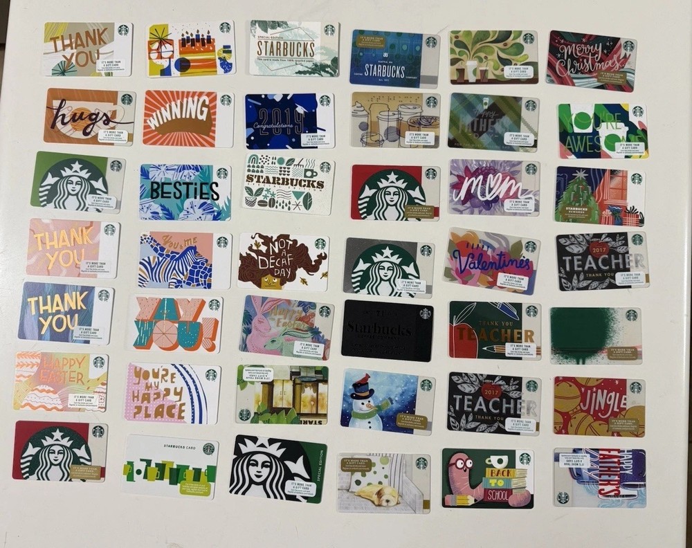 400 Gift Card Lot NEW Starbucks COLLECTIBLE W/ Multiples Many Years & occasions-image