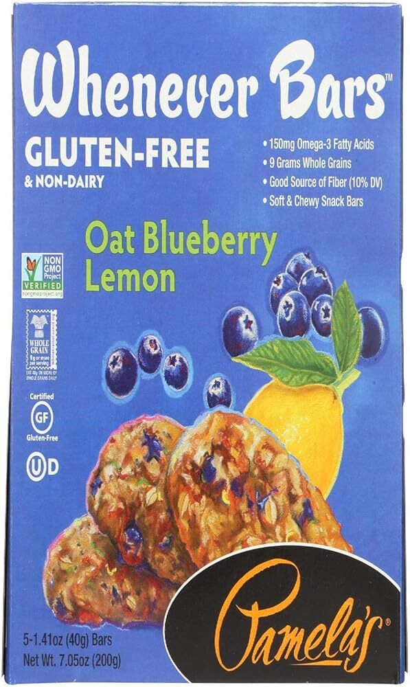 Pamela's Oat Blueberry Lemon Whenever Bars, 5 ct
