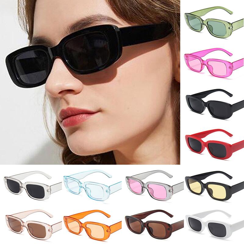 Summer Retro Y2k Rectangle Sunglasses Shades Sun Glasses Women Men UV400 Square