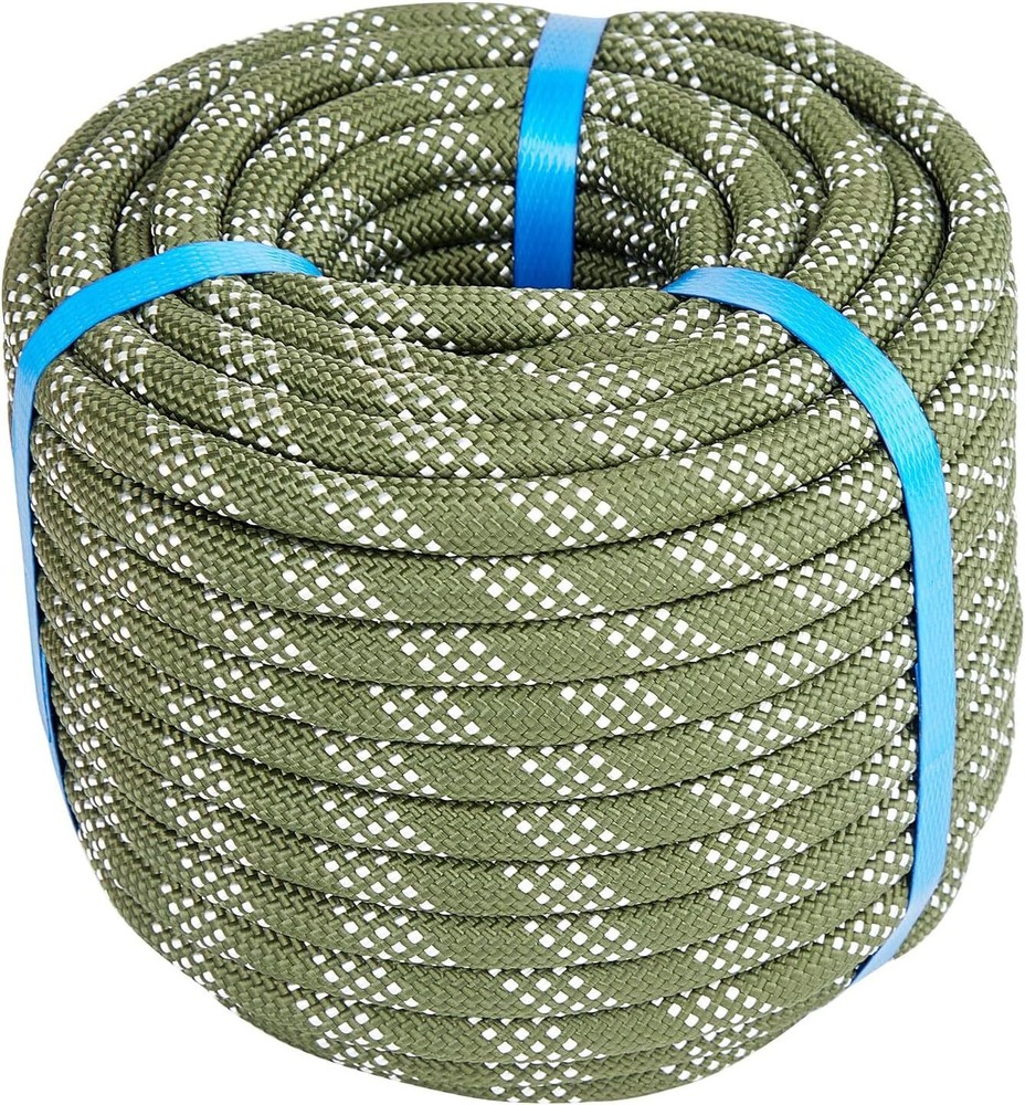 1/2in 100ft Double Braided Polyester Arborist Rope Heavy Duty Nylon Rope Anchor