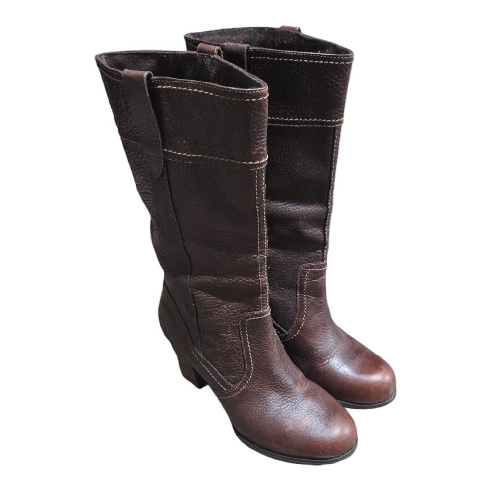 Timberland Rudston Women's Brown Leather Mid-Calf Pull-on Boots Size 7