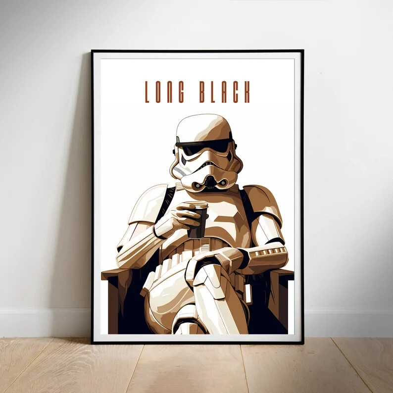 Star Wars Stormtrooper Coffee Fan Art Movie Poster