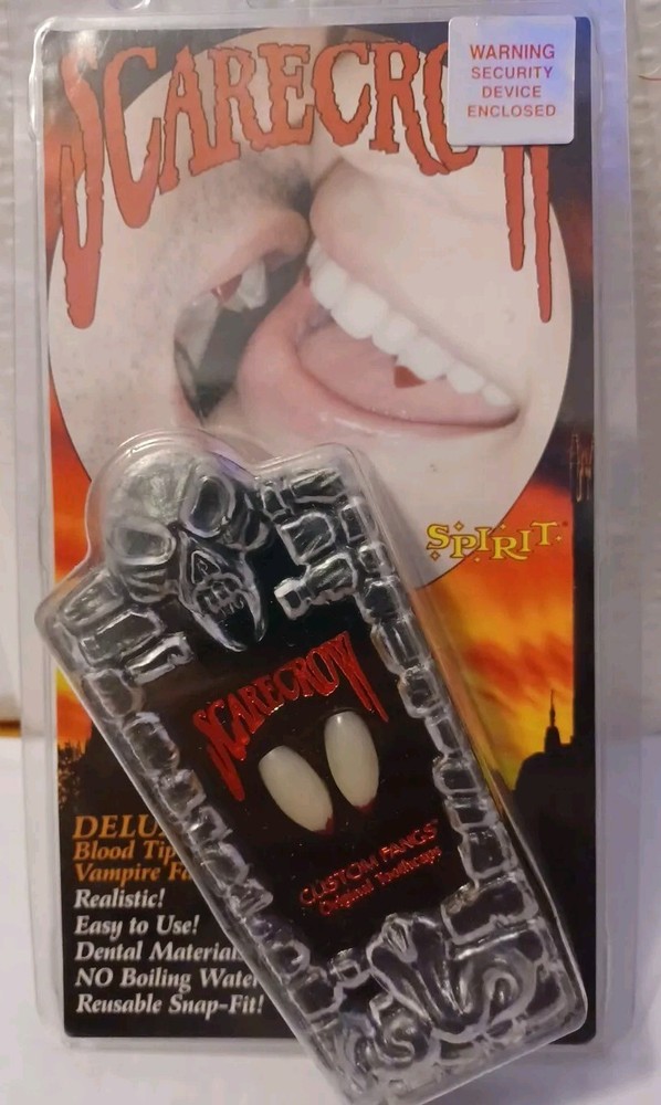 Scarecrow  Sexy Deluxe Vampire Fangs Halloween Costume Accessory Vtg