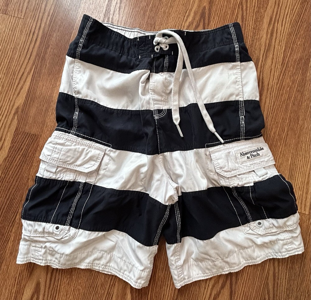 Abercrombie Adirondack Striped Swim Trunks Bathing Suit Medium