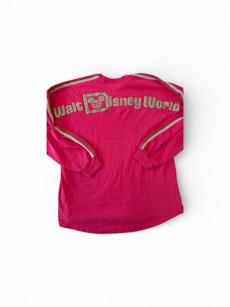 Walt Disney World Disney Parks Spirit Jersey Hot Pink Silver Glitter Medium