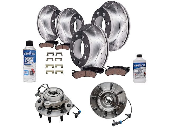 For Silverado 3500 HD Brake Pad and Rotor and Wheel Hub Kit 72913GRZY