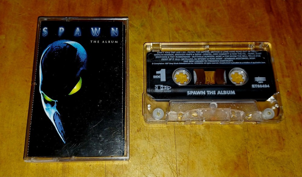 SPAWN THE ALBUM ORIGINAL MOVIE SOUNDTRACK VTG CASSETTE TAPE METAL RARE (1997)🔥