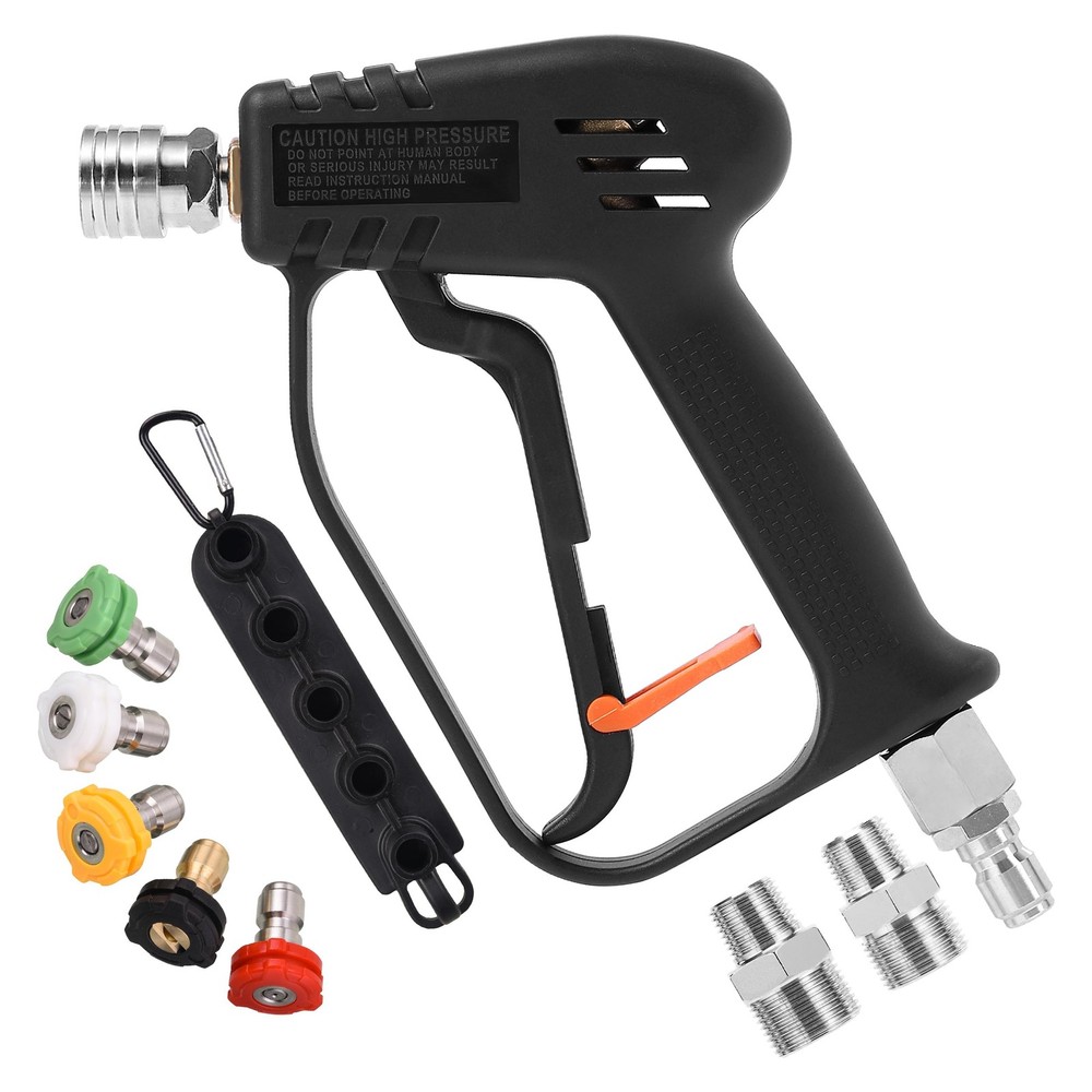 High-Pressure Washer Gun with Swivel & 5 Spray Nozzles