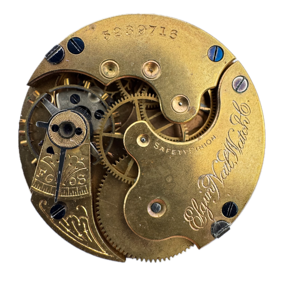 Antique 1894 Elgin 7 Jewel Hunter Pocket Watch Movement 109 USA Mechanical