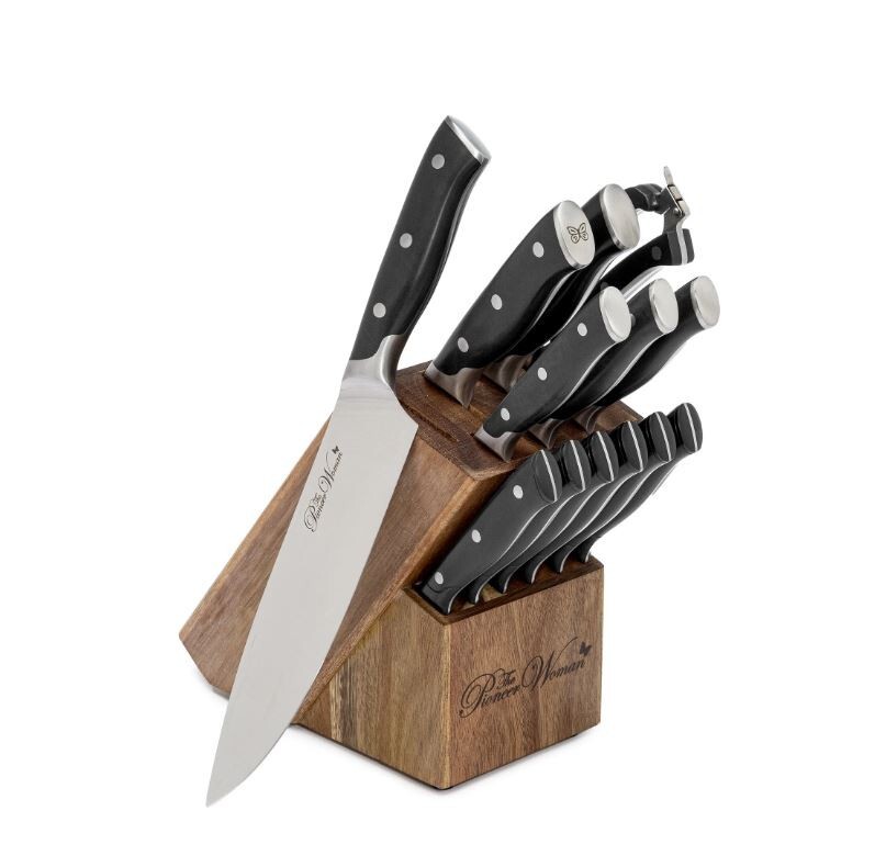 The Pioneer Woman Pioneer Signature 14-Piece Stainless Steel Knife Block Set