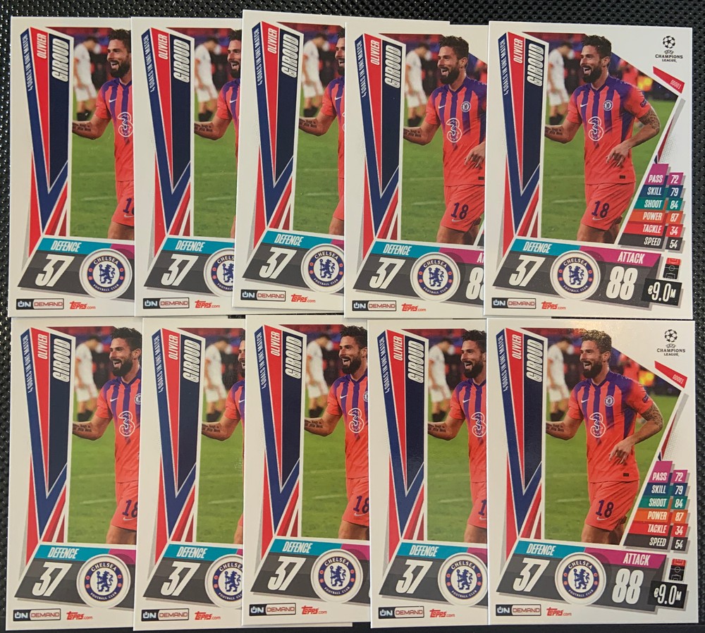 2020-21 Topps Match Attax On Demand Olivier Giroud #OD1 Lot of 10 cards