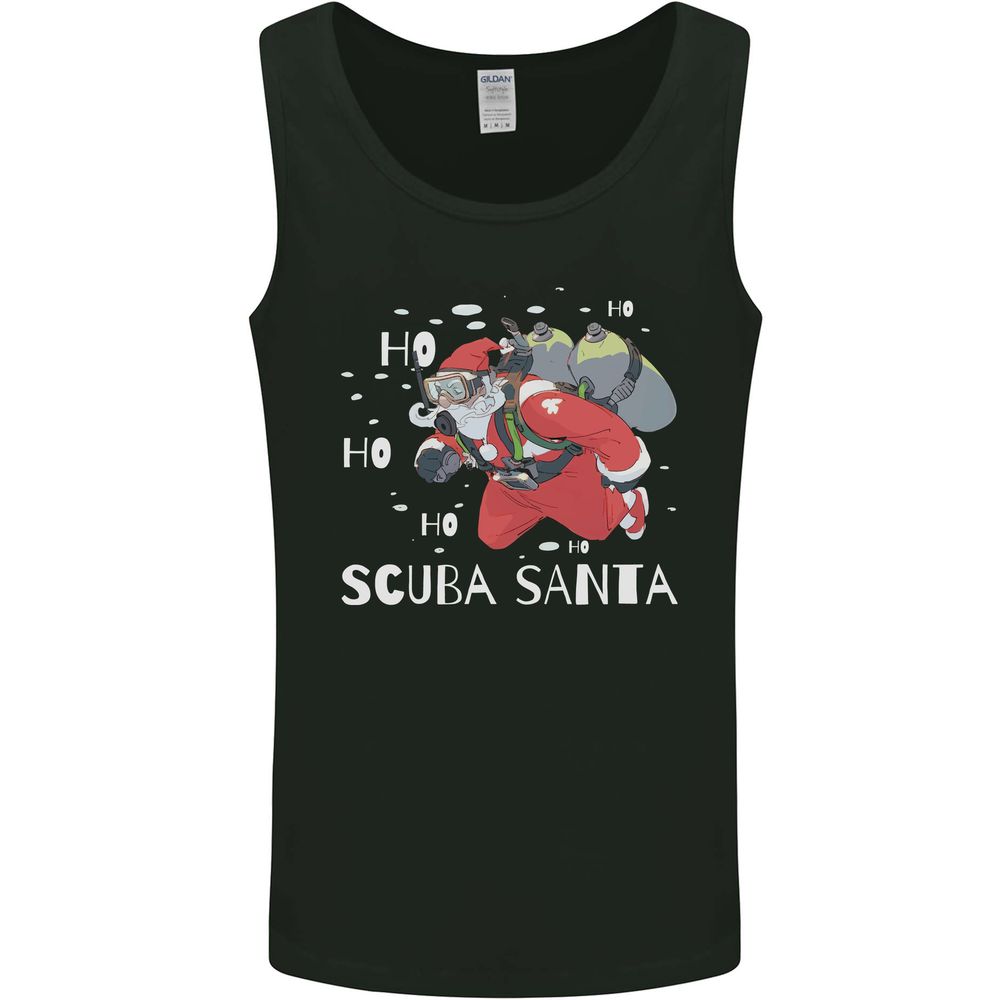 Ho Ho Ho Scuba Santa Diving Diver Christmas Mens Vest Tank Top