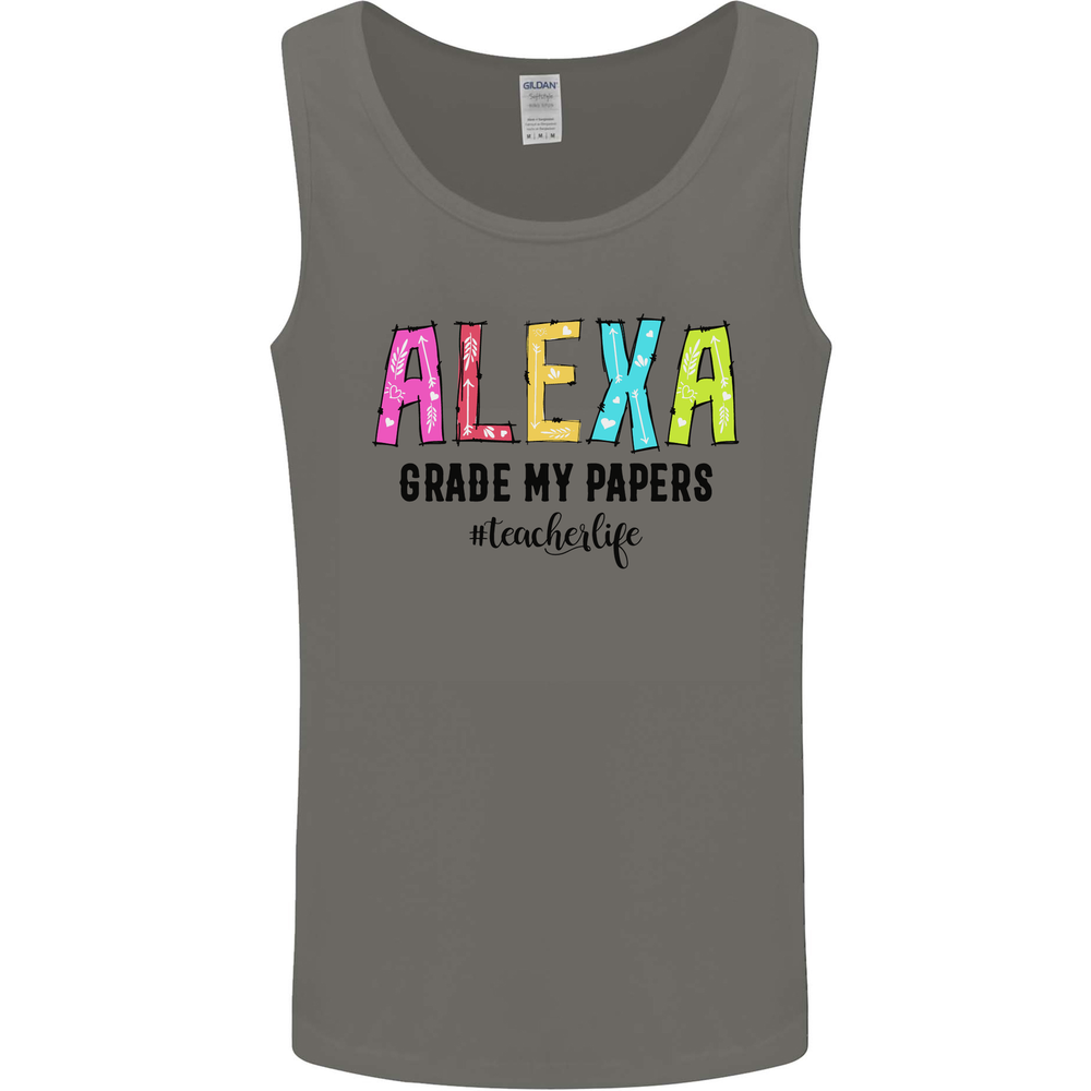 Teaching Grade My Papers Funny Teacher Mens Vest Tank Top