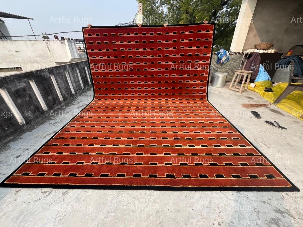 Hand-Tufted Wool Rug 9×12 ft - Nordic Knots  Design, Handmade Area Rug