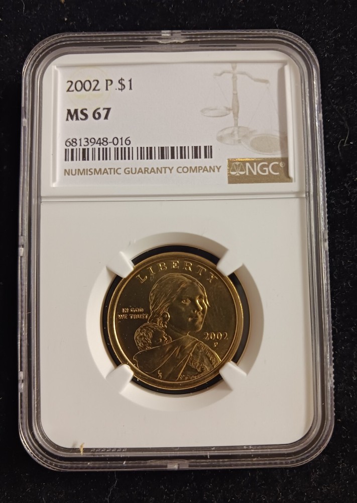 2002 (P) NGC MS 67 Sacagawea Dollar Coin