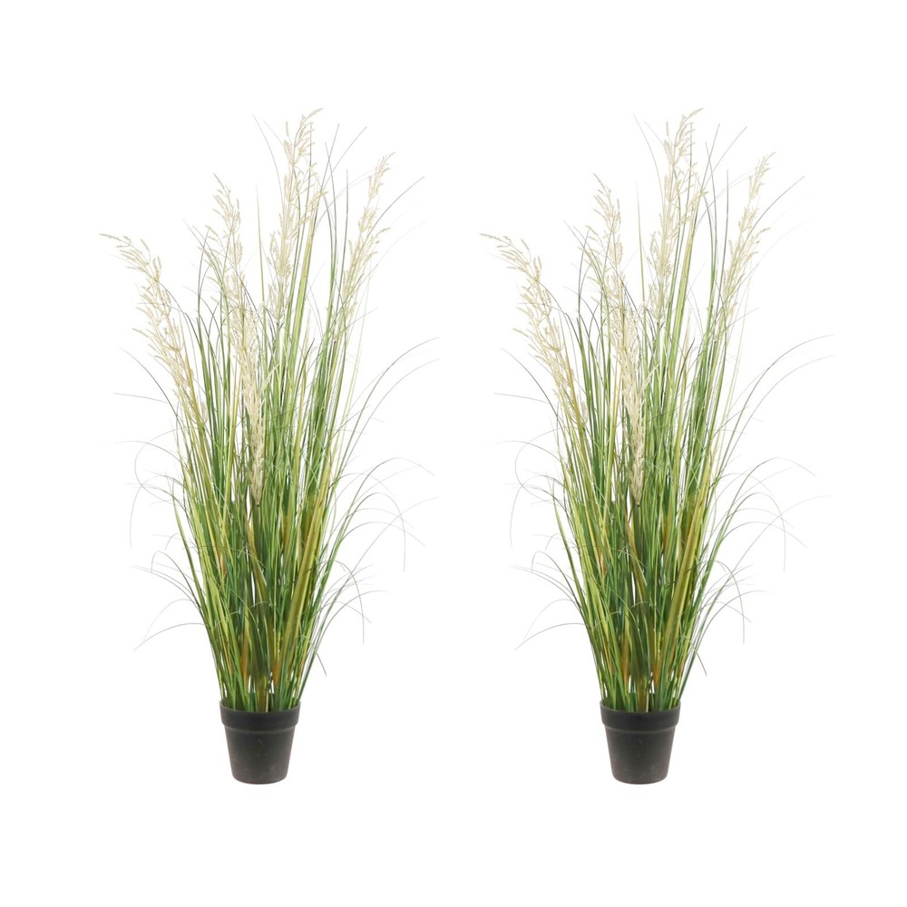 47in Tall Artificial Grass Plant in Pot 2pk Indoor Faux Decor