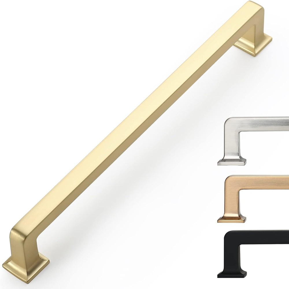 10 Pack 7 Inch Brushed Brass Cabinet Pulls for Drawers & Doors  