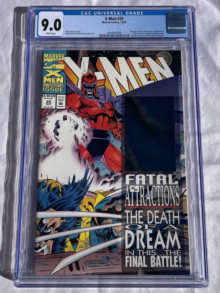 X-MEN #25 CGC 9.0 Andy Kubert Cover Hologram Adamantium Removed Marvel Comics