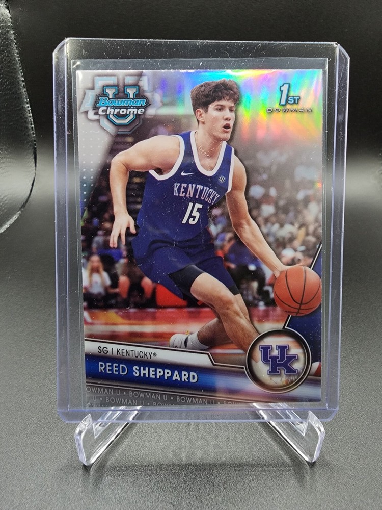 2023-24 Bowman University Chrome - Refractor #45 Reed Sheppard (RC) Rockets