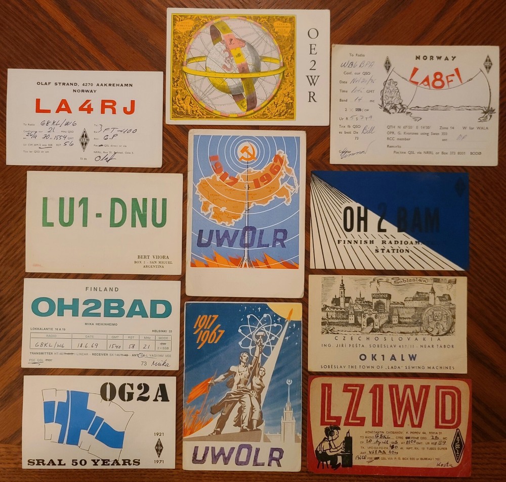 Vintage 139-Card QSL Ham Radio Collection US & International G8KL Postcards Q5