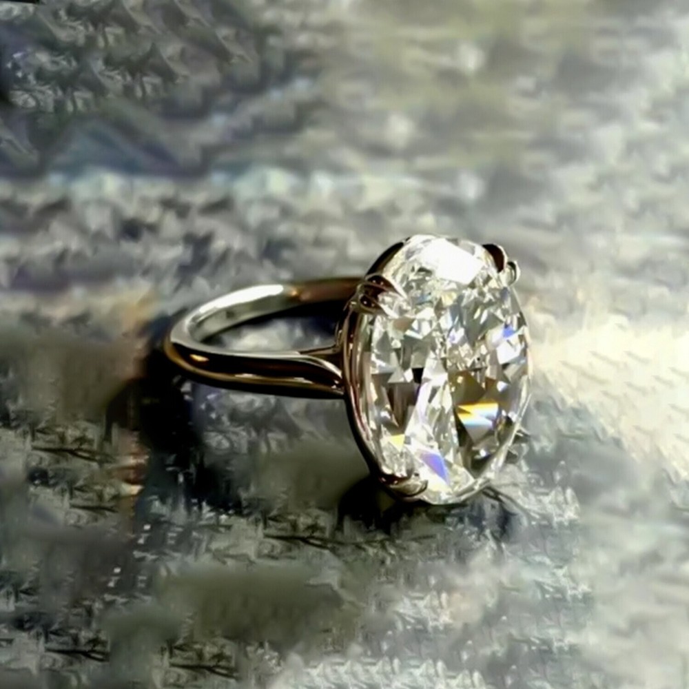6.50 Ct Certified White Diamond Solitaire Ring Elegant Fall Gift for Her