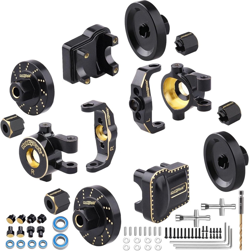 Premium Brass Caster Blocks, Steering Knuckles & Weight for RC Crawler Upgrades