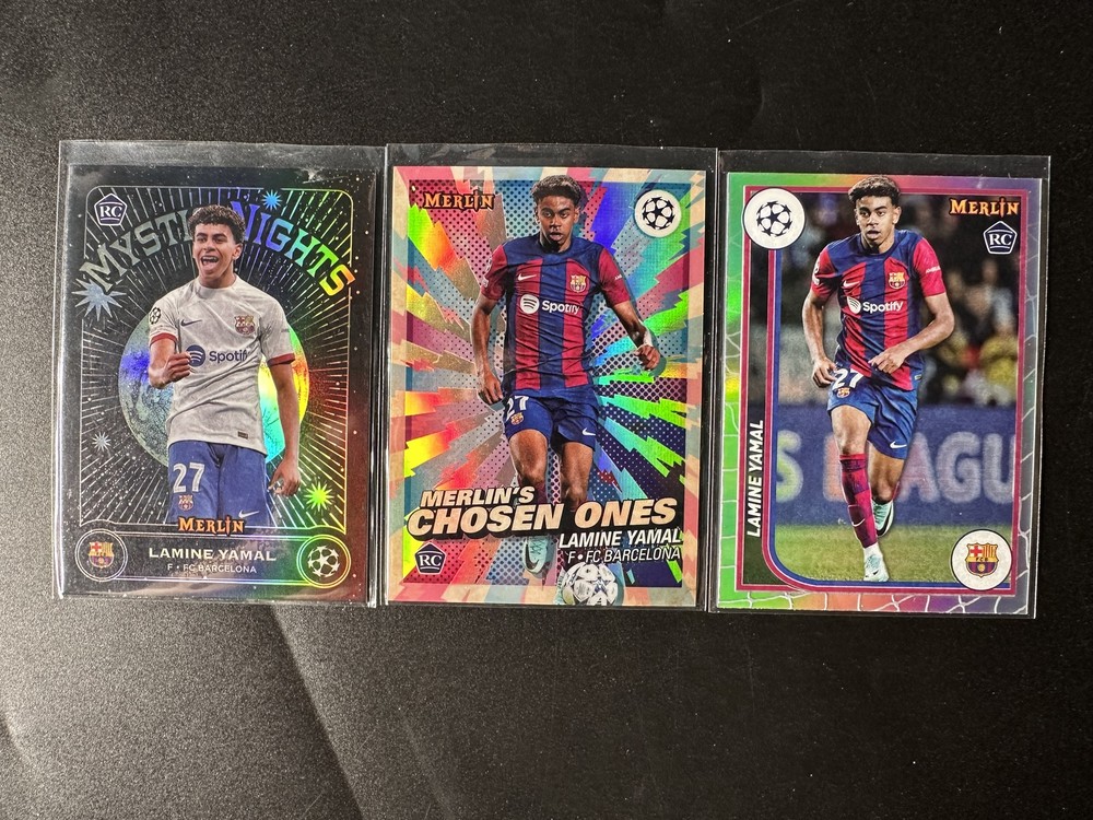 Lamine Yamal 2023-24 Topps Merlin RC Merlin's Chosen Ones+Mystic Nights lots3 vi