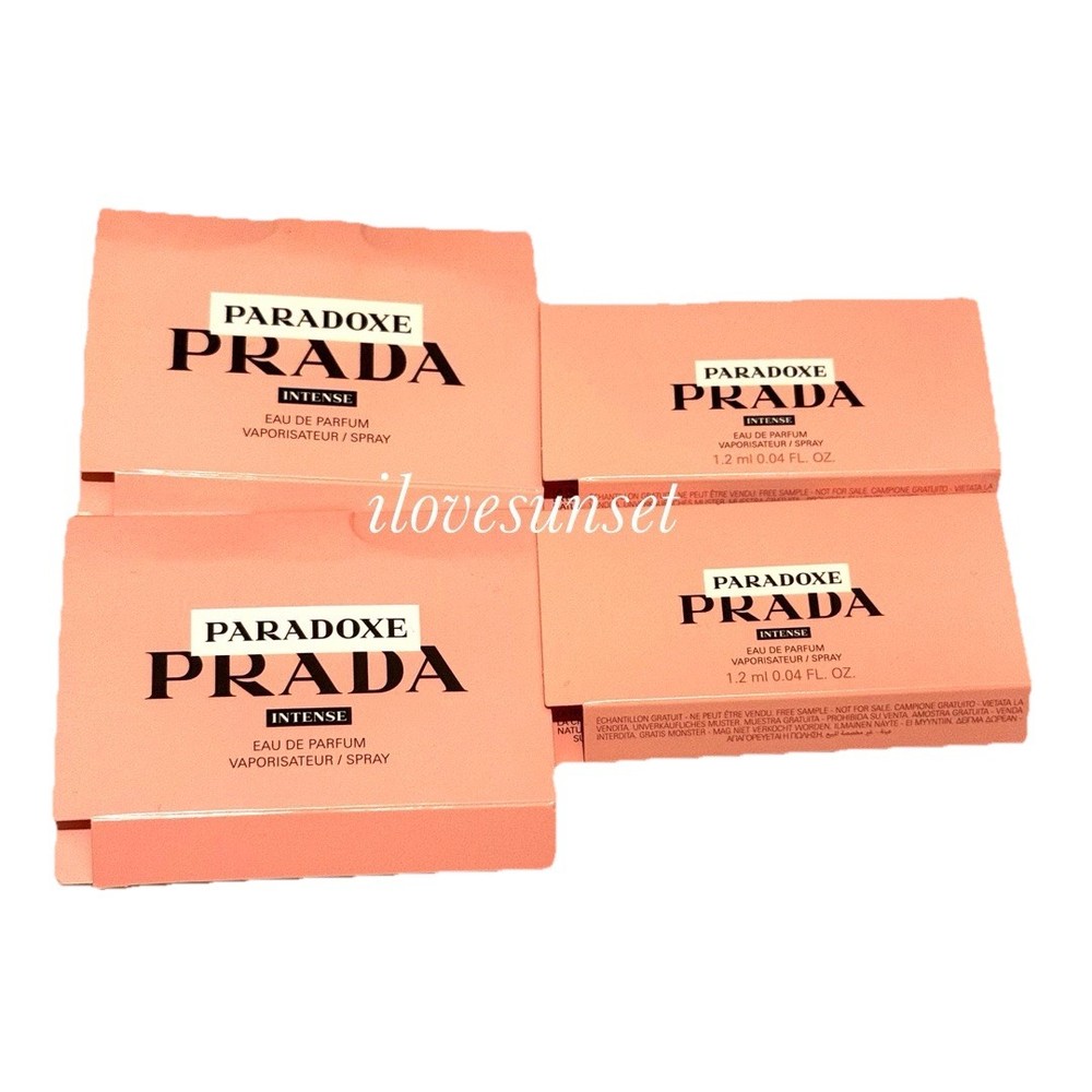 4 Vials {PRADA} PARADOXE INTENSE Eau De Parfum Sample Spray 0.04oz /1.2ml ea