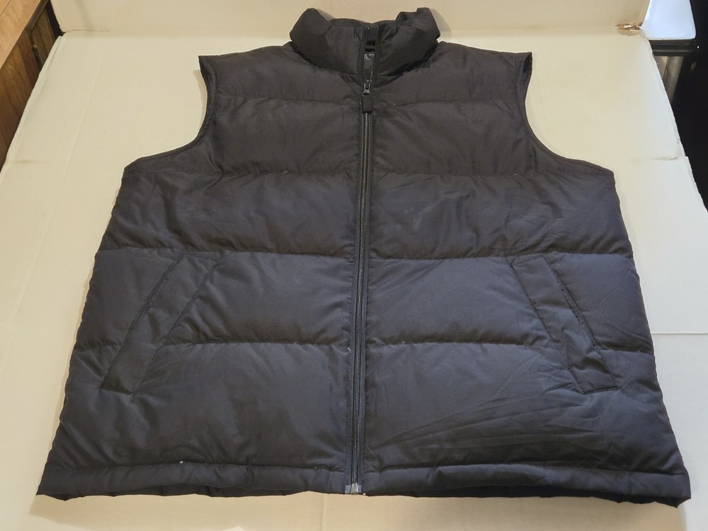 Land's End Mens Black Down Puffer Vest Size Large 42-44 Warm Lightweight